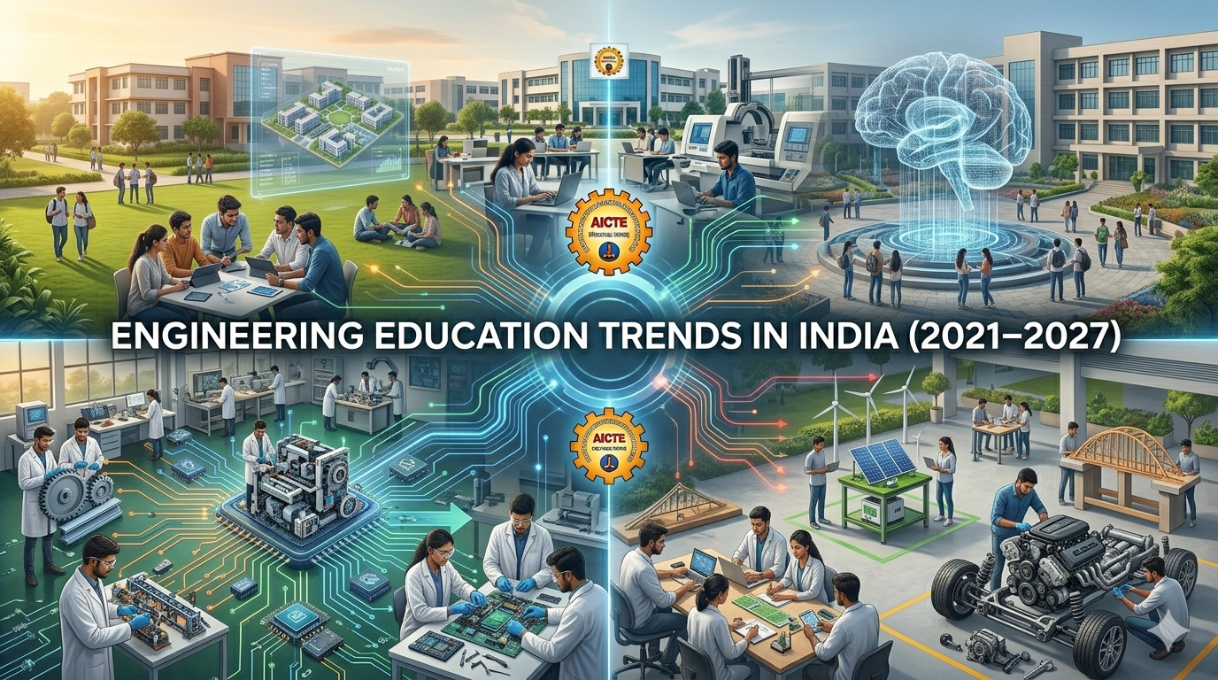 Engineering Education Trends in India (2021–2027): AICTE Policies, CSE Growth, Curriculum Shift & Core Branch Decline