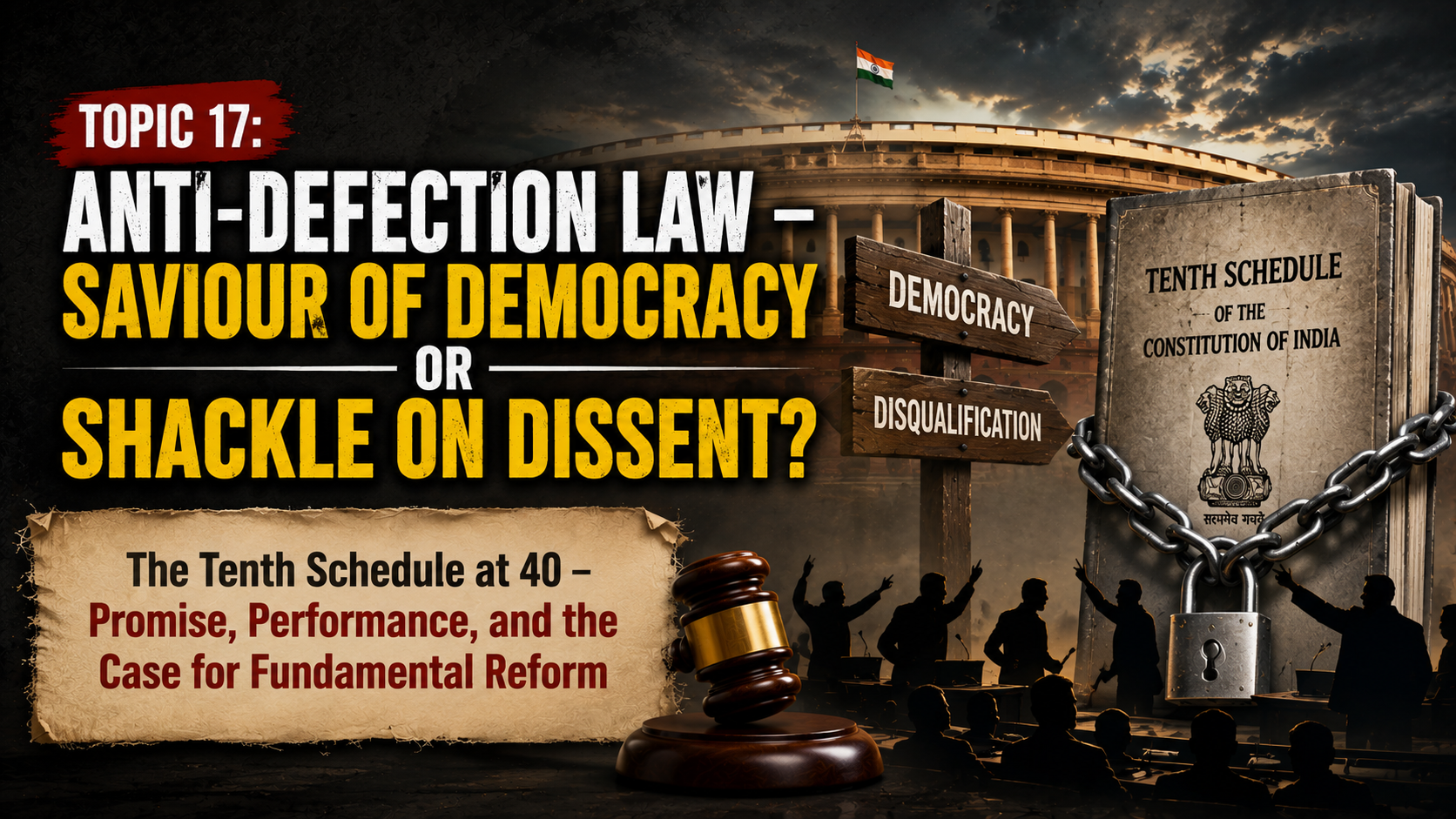 ANTI-DEFECTION LAW – SAVIOUR OF DEMOCRACY OR SHACKLE ON DISSENT?