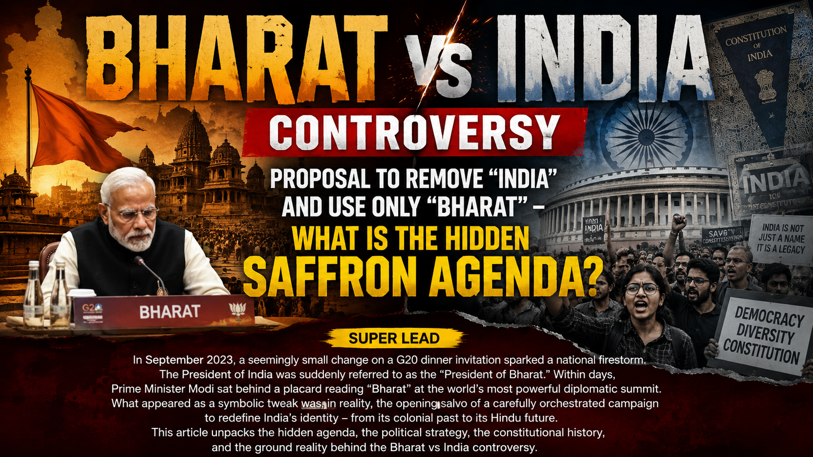 “BHARAT” vs “INDIA” CONTROVERSY