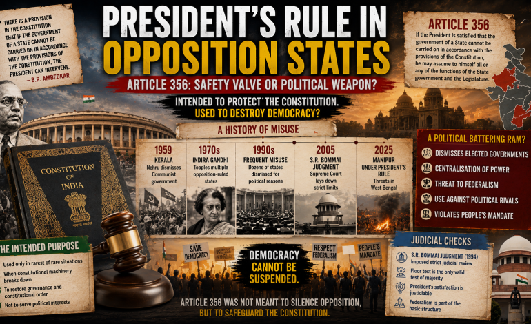 USE OF PRESIDENT‘S RULE IN OPPOSITION STATES