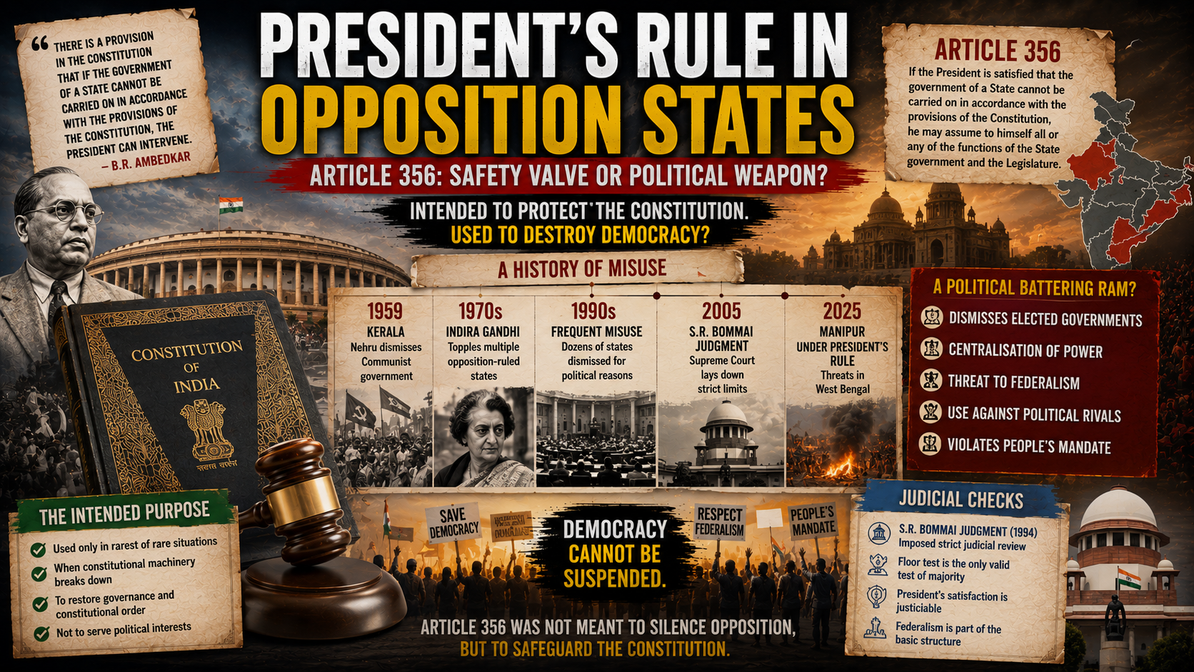 USE OF PRESIDENT‘S RULE IN OPPOSITION STATES
