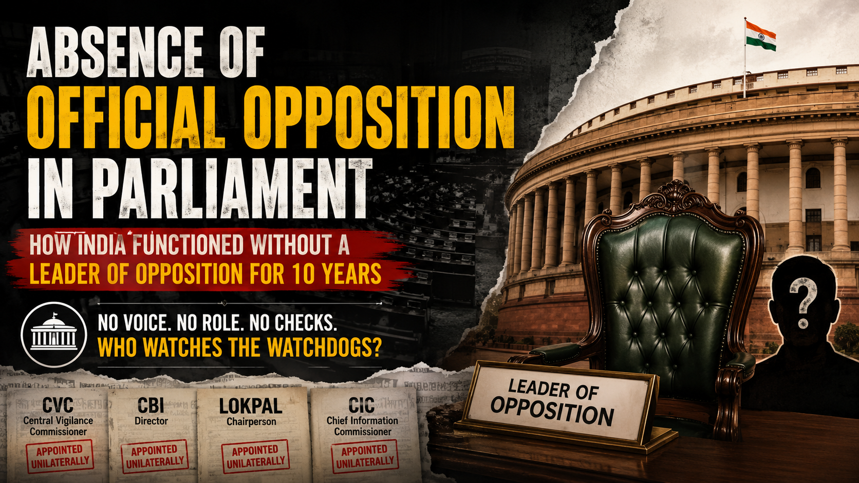 ABSENCE OF OFFICIAL OPPOSITION STATUS IN PARLIAMENT