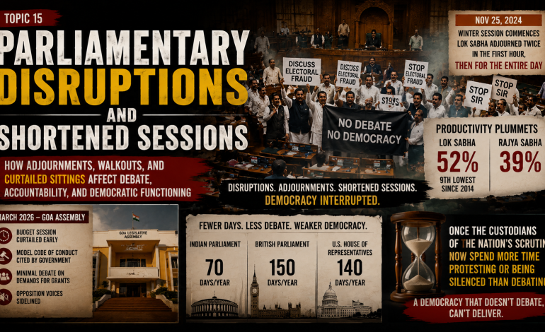 PARLIAMENTARY DISRUPTIONS AND SHORTENED SESSIONS