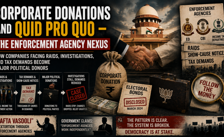 CORPORATE DONATIONS AND QUID PRO QUO – THE ENFORCEMENT AGENCY NEXUS