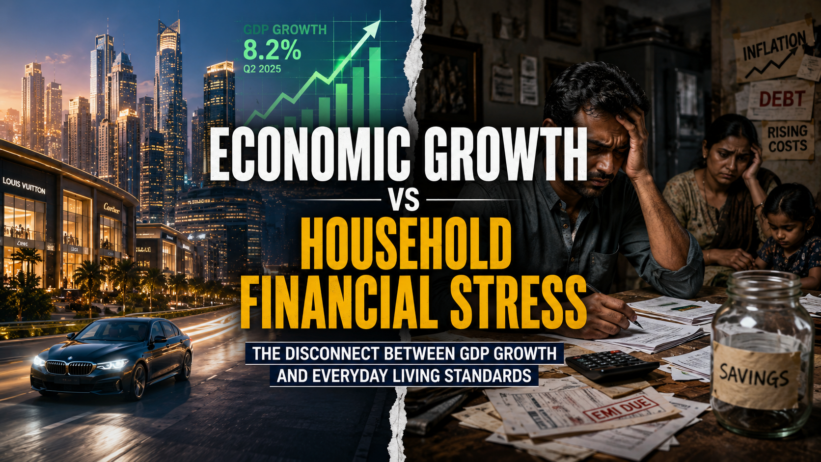 ECONOMIC GROWTH VS HOUSEHOLD FINANCIAL STRESS