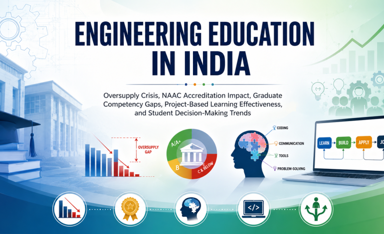 Engineering Education in India: Oversupply Crisis, NAAC Accreditation Impact, Graduate Competency Gaps, Project-Based Learning Effectiveness, and Student Decision-Making Trends