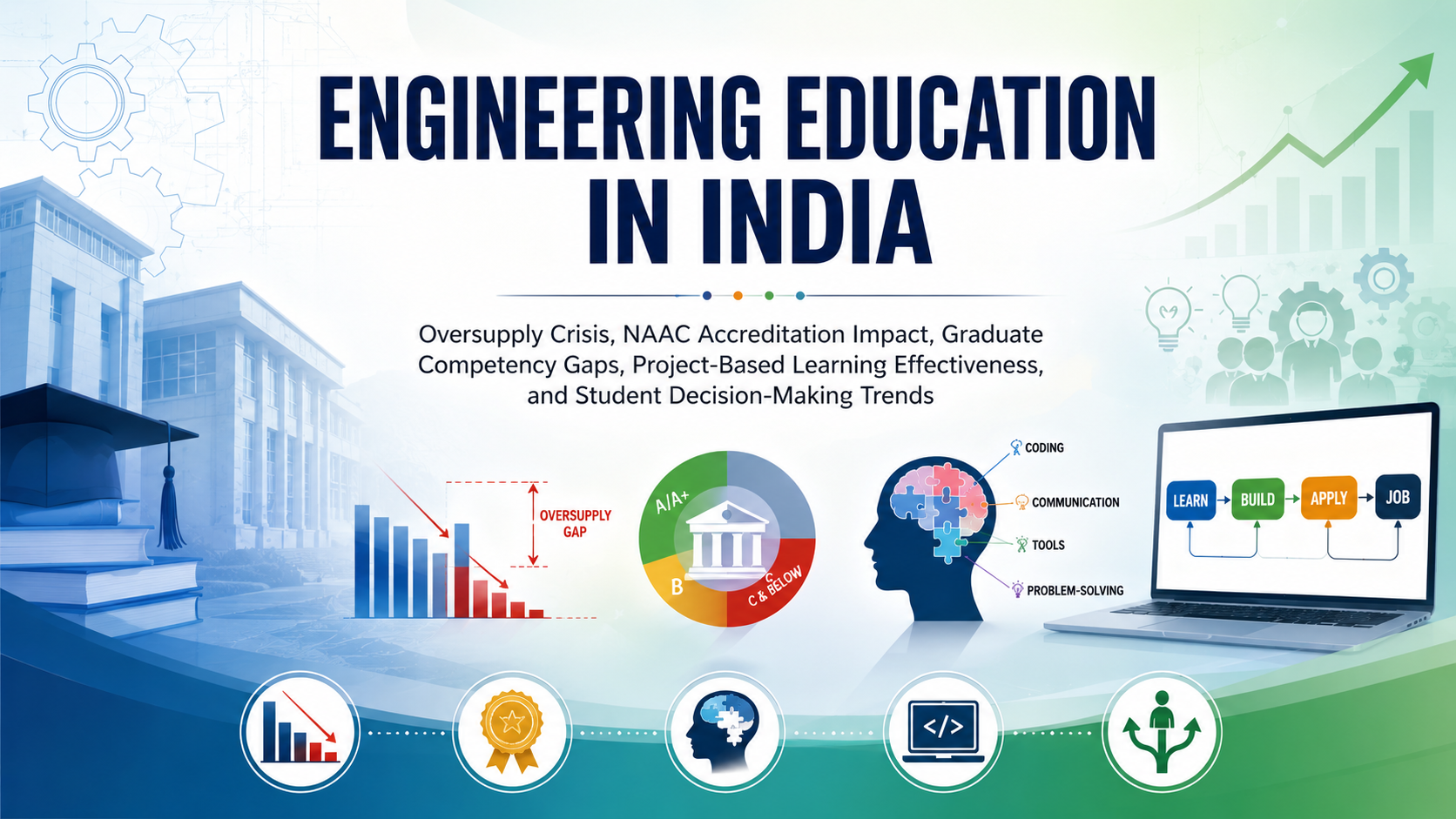 Engineering Education in India: Oversupply Crisis, NAAC Accreditation Impact, Graduate Competency Gaps, Project-Based Learning Effectiveness, and Student Decision-Making Trends