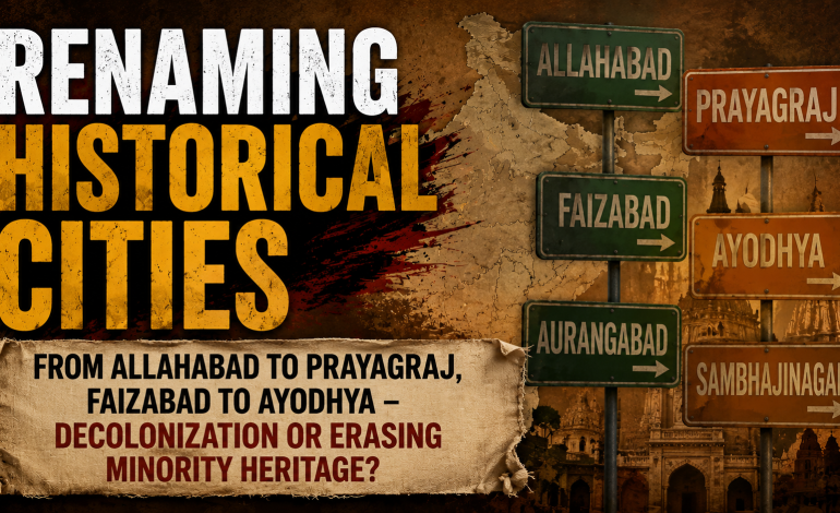 RENAMING HISTORICAL CITIES: Decolonization or Erasing India’s Muslim Heritage?