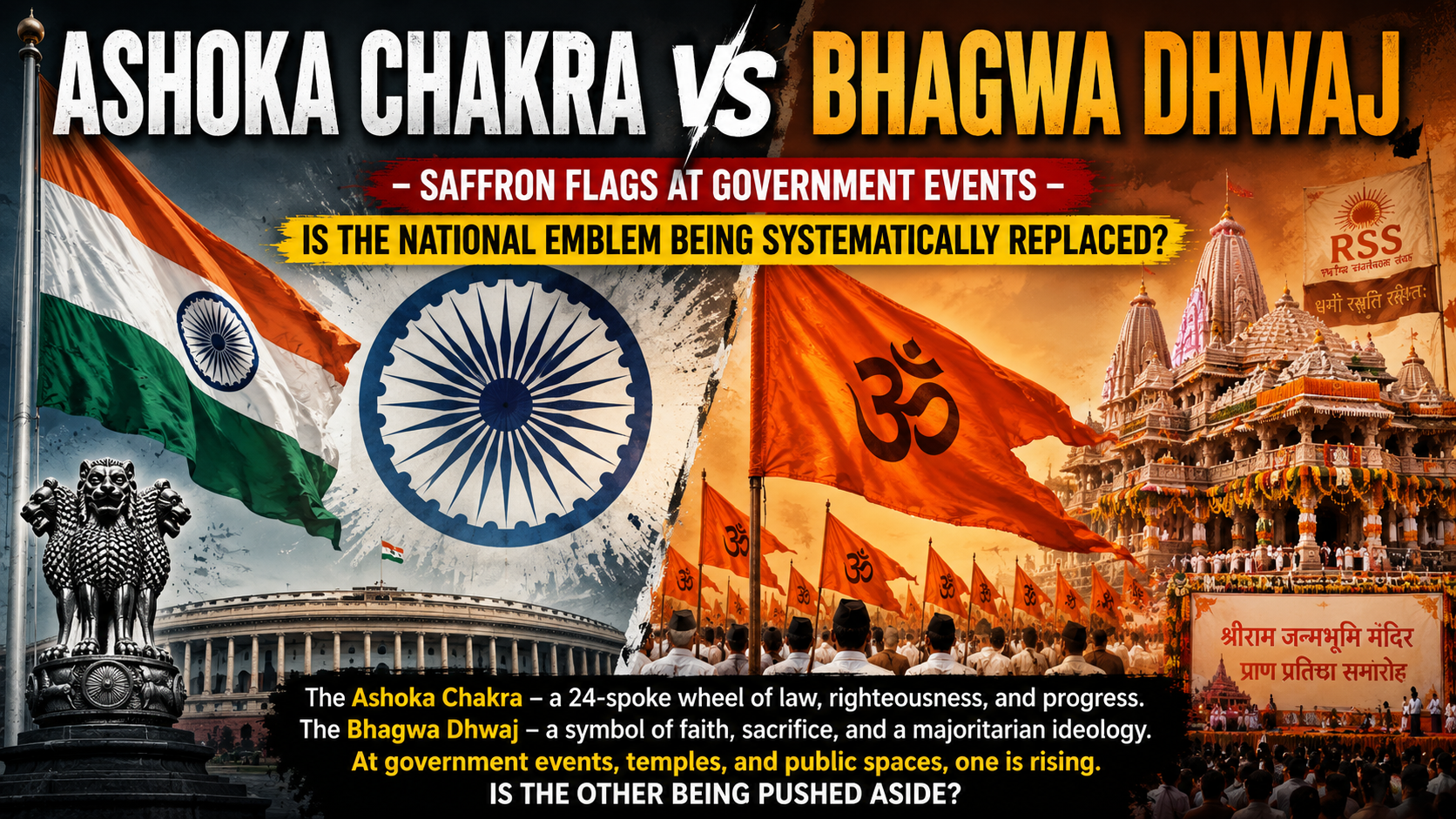 ASHOKA CHAKRA vs BHAGWA DHWAJ