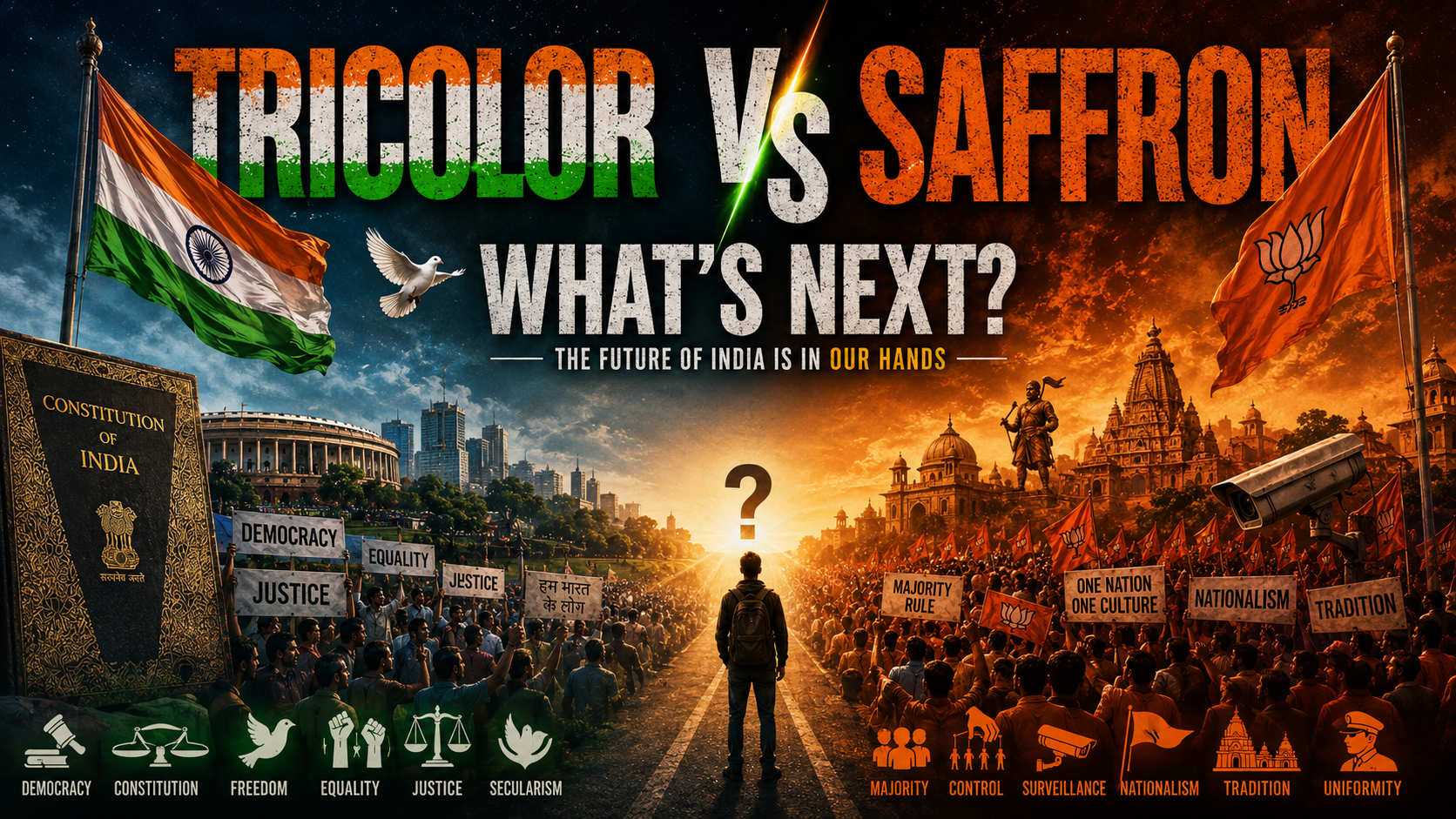 Tricolor vs Saffron – What’s Next? The Future of India’s Democracy, Identity, and Political Transformation